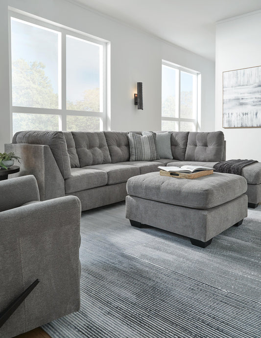Marleton 2PC Sectional & Oversized Accent Ottoman Set
