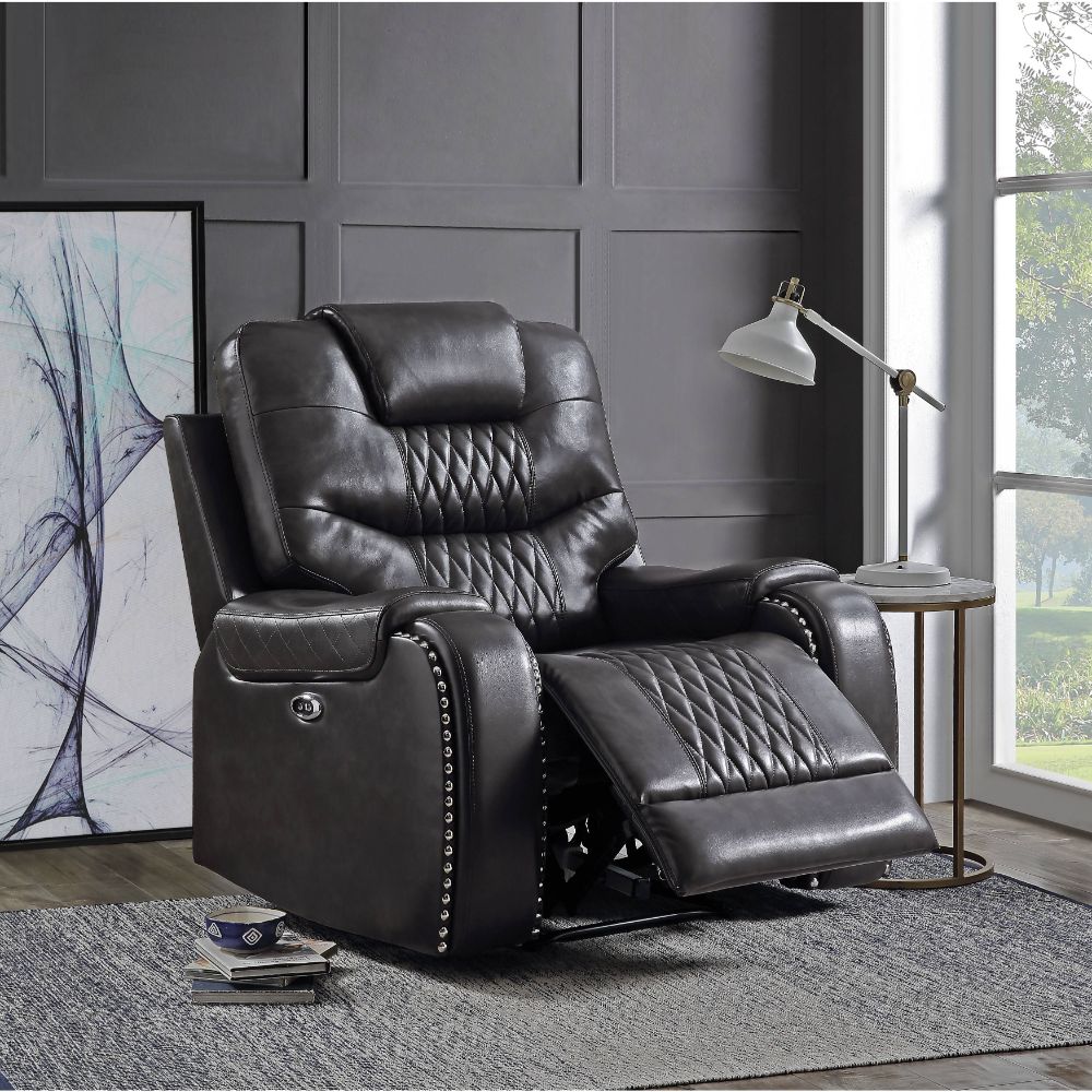 Braylon Power Motion Recliner - Magnetite Leatherette