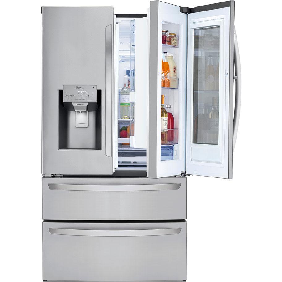 LG 36-inch, 27.8 cu.ft. Freestanding French 4-Door Refrigerator with Slim SpacePlus® Ice System LMXS28596S IMAGE 2