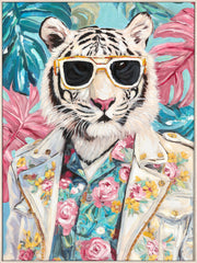 Tropical Rebel Hand-Embellished Canvas in Frame