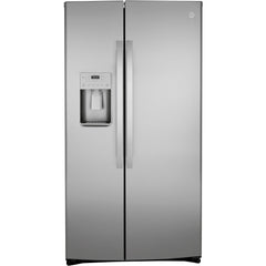 GE 36-inch, 25.1 cu.ft. Freestanding Side-by-Side Refrigerator with Water and Ice Dispensing System GSS25IYNFS IMAGE 1