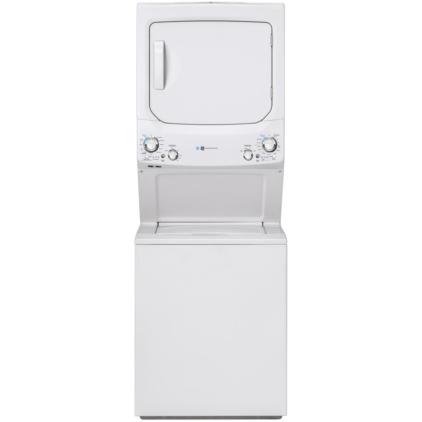  GE Stacked Washer/Dryer Electric Laundry Center GUD27EESNWW IMAGE 1