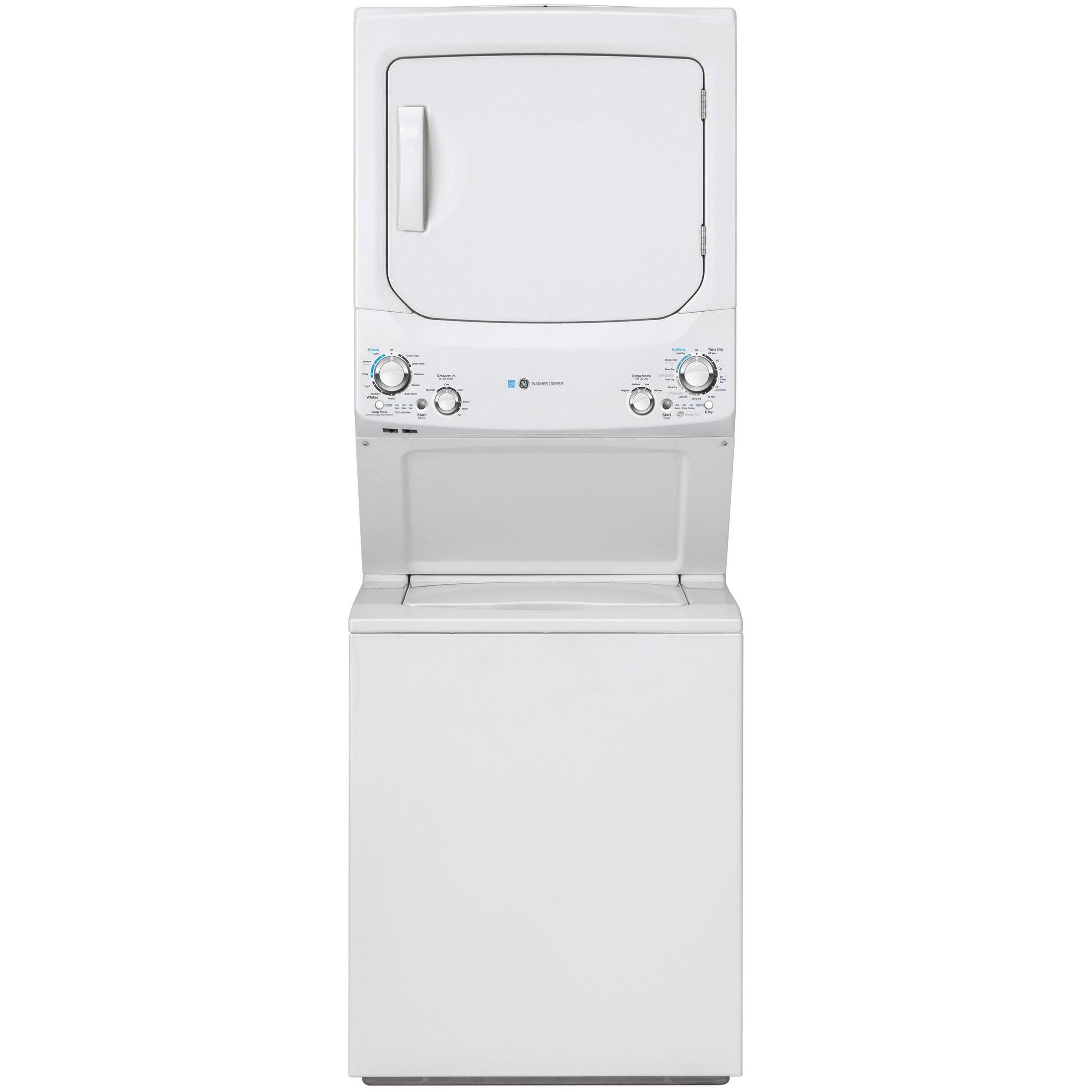  GE Stacked Washer/Dryer Electric Laundry Center GUD27EESNWW IMAGE 1