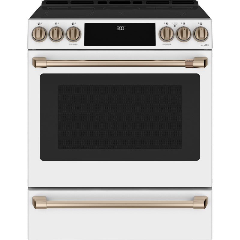 Café 30-inch Slide-in Induction Range with Warming Drawer CHS900P4MW2