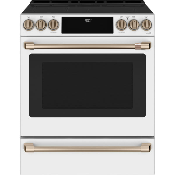 Café 30-inch Slide-in Induction Range with Warming Drawer CHS900P4MW2