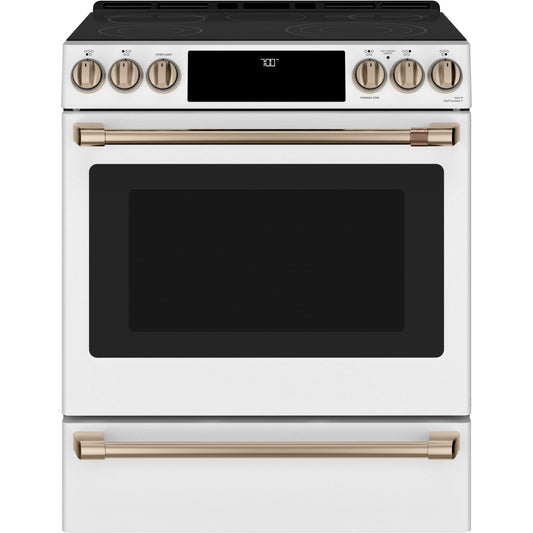  Café 30-inch Slide-in Electric Range with Warming Drawer CES700P4MW2 IMAGE 1