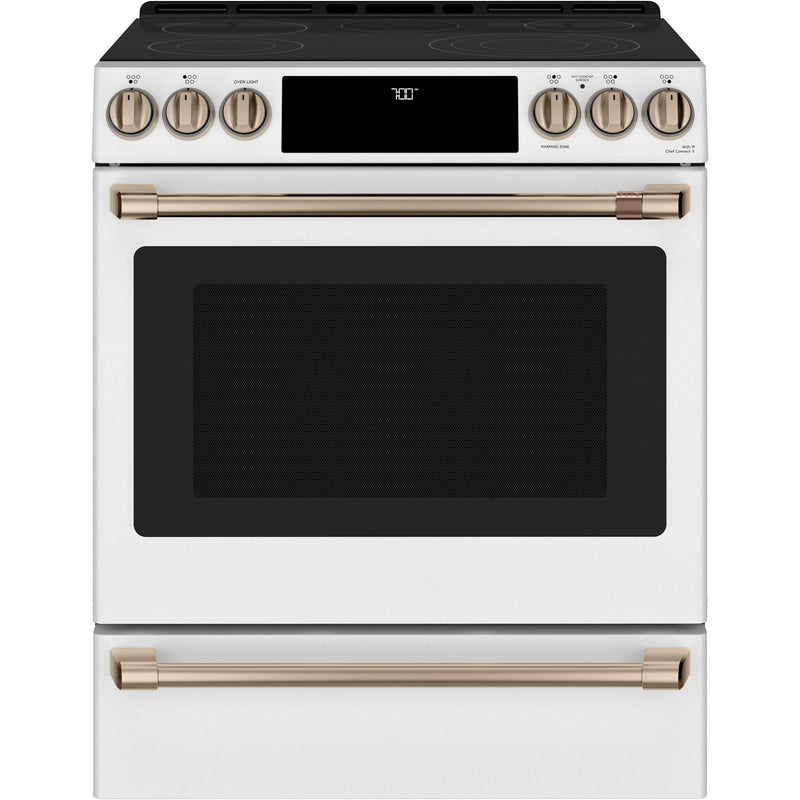 Café 30-inch Slide-in Electric Range with Warming Drawer CES700P4MW2