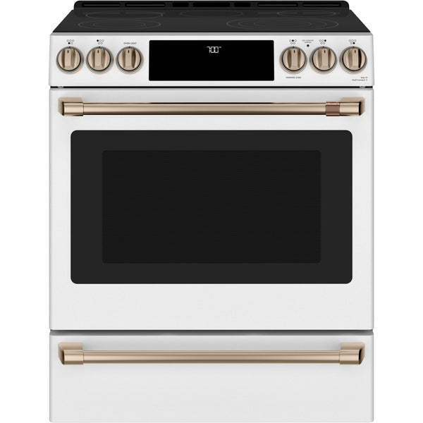 Café 30-inch Slide-in Electric Range with Warming Drawer CES700P4MW2