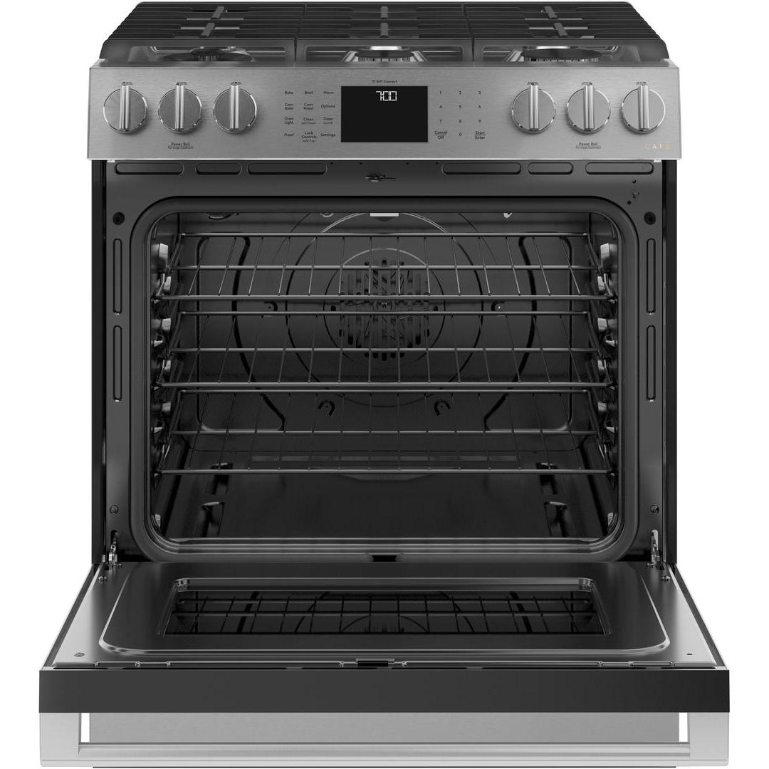  Café 30-inch Slide-in Gas Range with Convection Technology CGS700M2NS5 IMAGE 2