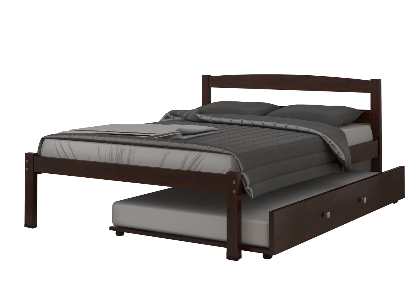 Econo Scandinavian Cappuccino Bed with Twin Trundle