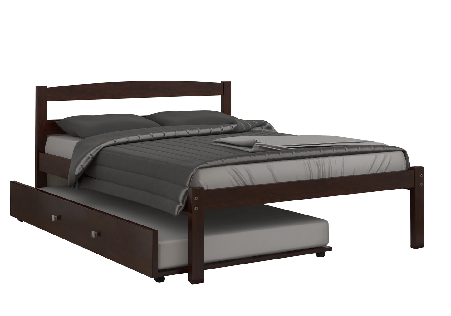 Econo Scandinavian Cappuccino Bed with Twin Trundle