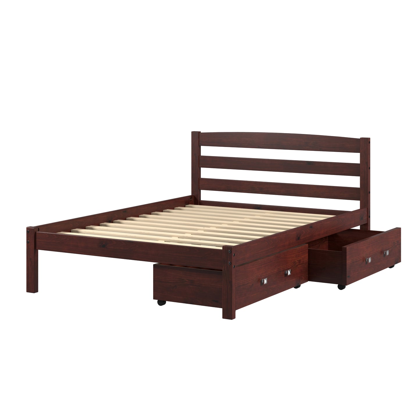 Econo Scandinavian Cappuccino Bed with Dual Underbed Drawers