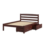 Econo Scandinavian Cappuccino Bed with Dual Underbed Drawers