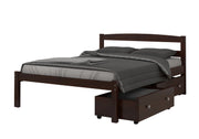 Econo Scandinavian Cappuccino Bed with Dual Underbed Drawers