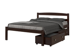 Econo Scandinavian Cappuccino Bed with Dual Underbed Drawers