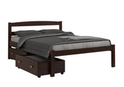 Econo Scandinavian Cappuccino Bed with Dual Underbed Drawers