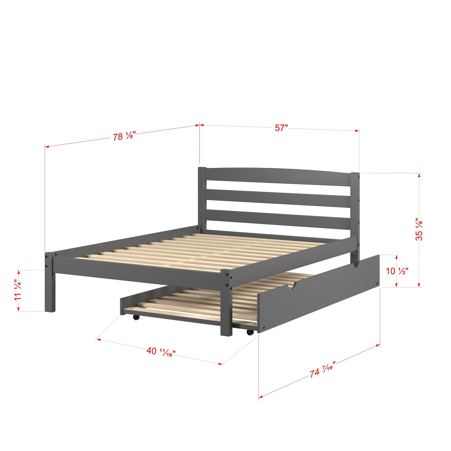 Econo Scandinavian Bed with Twin Trundle