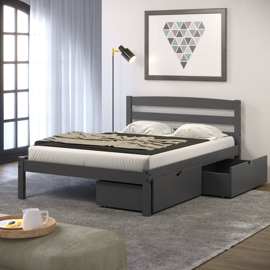 Econo Scandinavian Bed with Dual Underbed Drawers