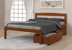 Econo Scandinavian Espresso Bed with Dual Underbed Drawers