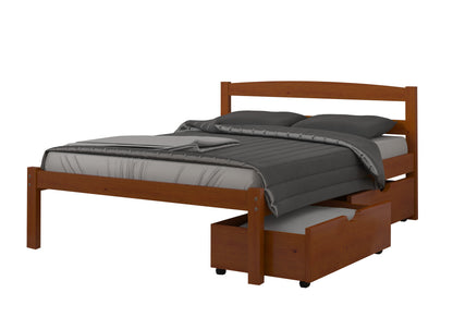 Econo Scandinavian Espresso Bed with Dual Underbed Drawers