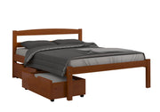 Econo Scandinavian Espresso Bed with Dual Underbed Drawers