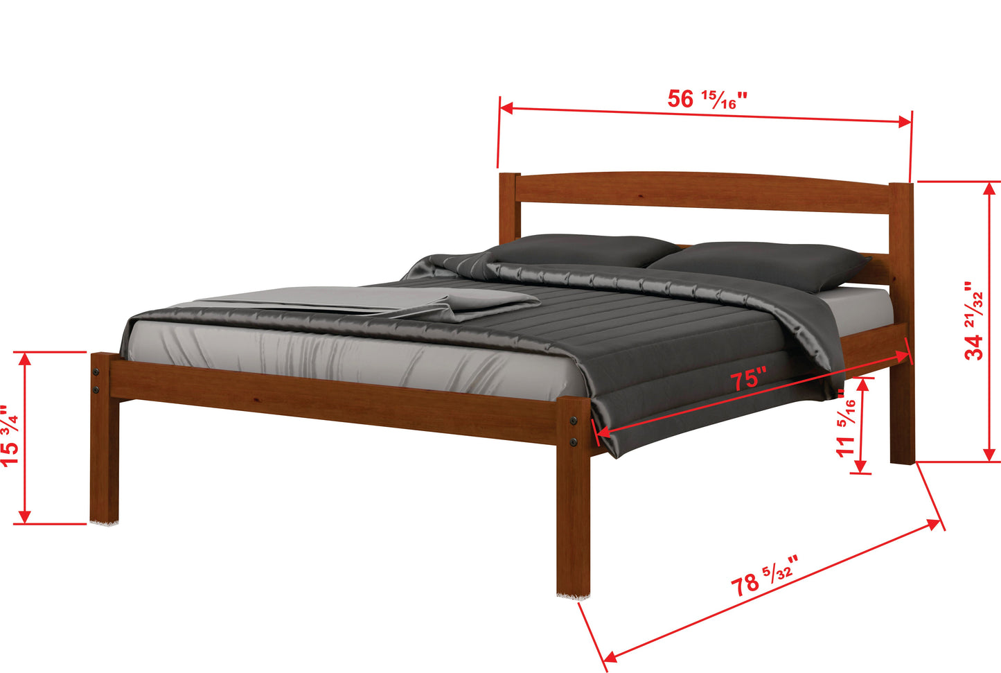 Econo Scandinavian Espresso Bed