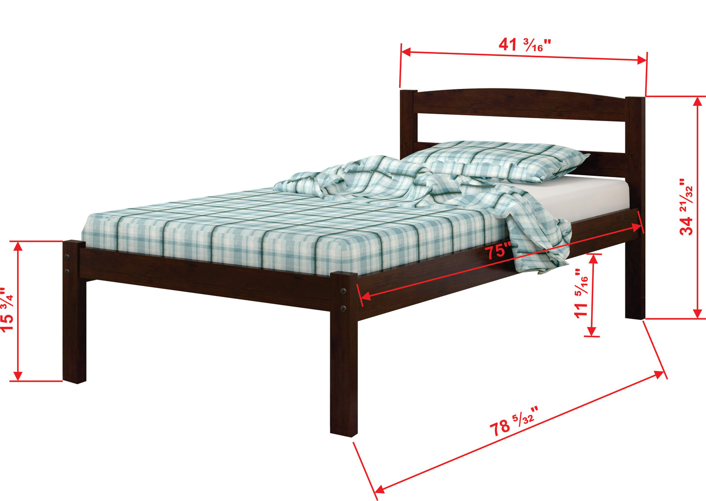 Econo Scandinavian Cappuccino Bed with Dual Underbed Drawers