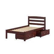 Econo Scandinavian Cappuccino Bed with Dual Underbed Drawers