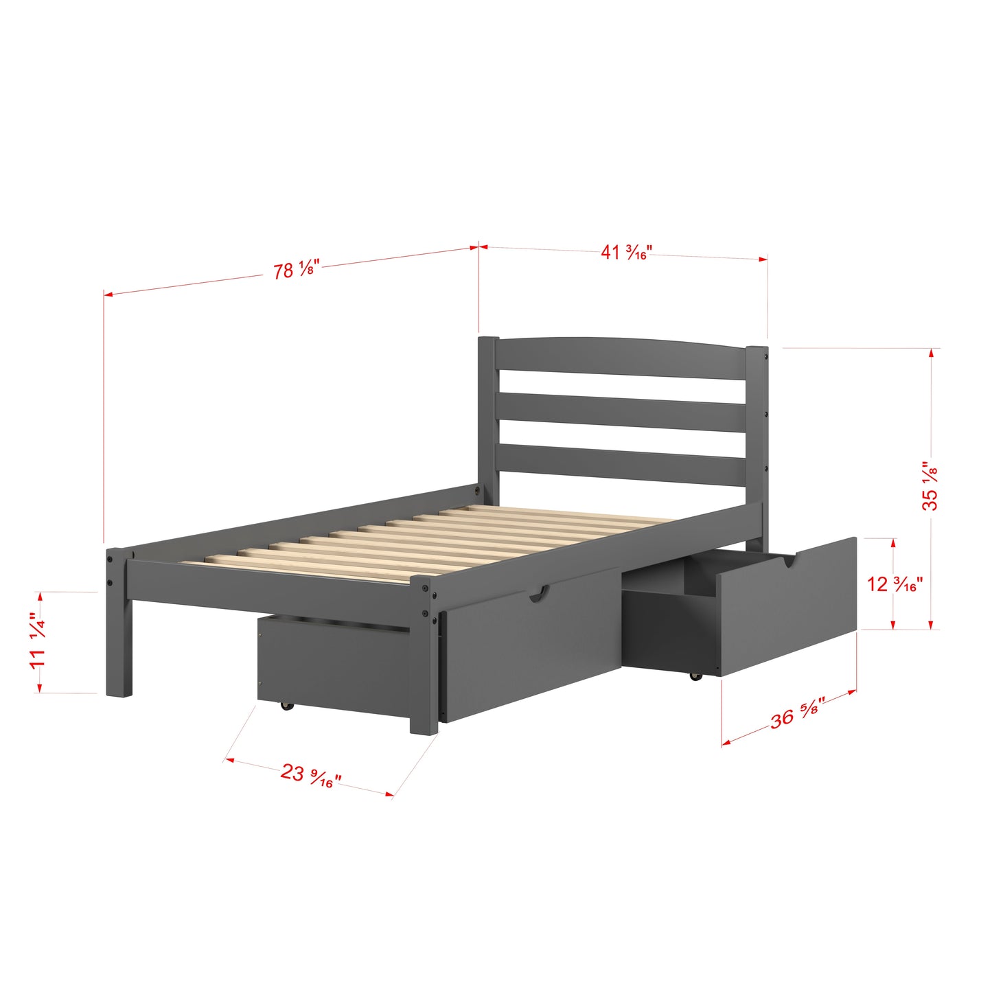 Econo Scandinavian Bed with Dual Underbed Drawers