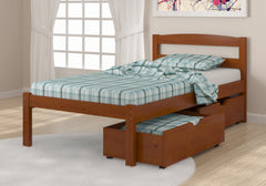 Econo Scandinavian Espresso Bed with Dual Underbed Drawers