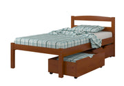 Econo Scandinavian Espresso Bed with Dual Underbed Drawers