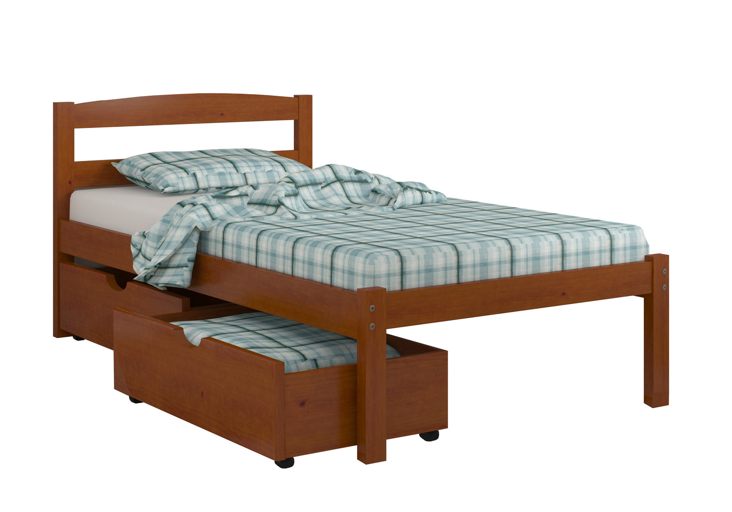 Econo Scandinavian Espresso Bed with Dual Underbed Drawers