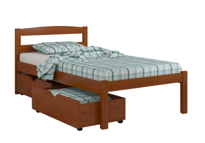 Econo Scandinavian Espresso Bed with Dual Underbed Drawers