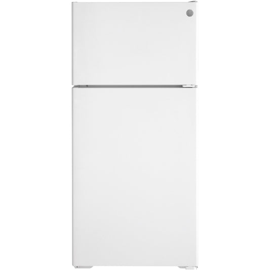 GE 16.6 cu. ft. Top Freezer Refrigerator with recessed handle GPE17CTNRWW IMAGE 1