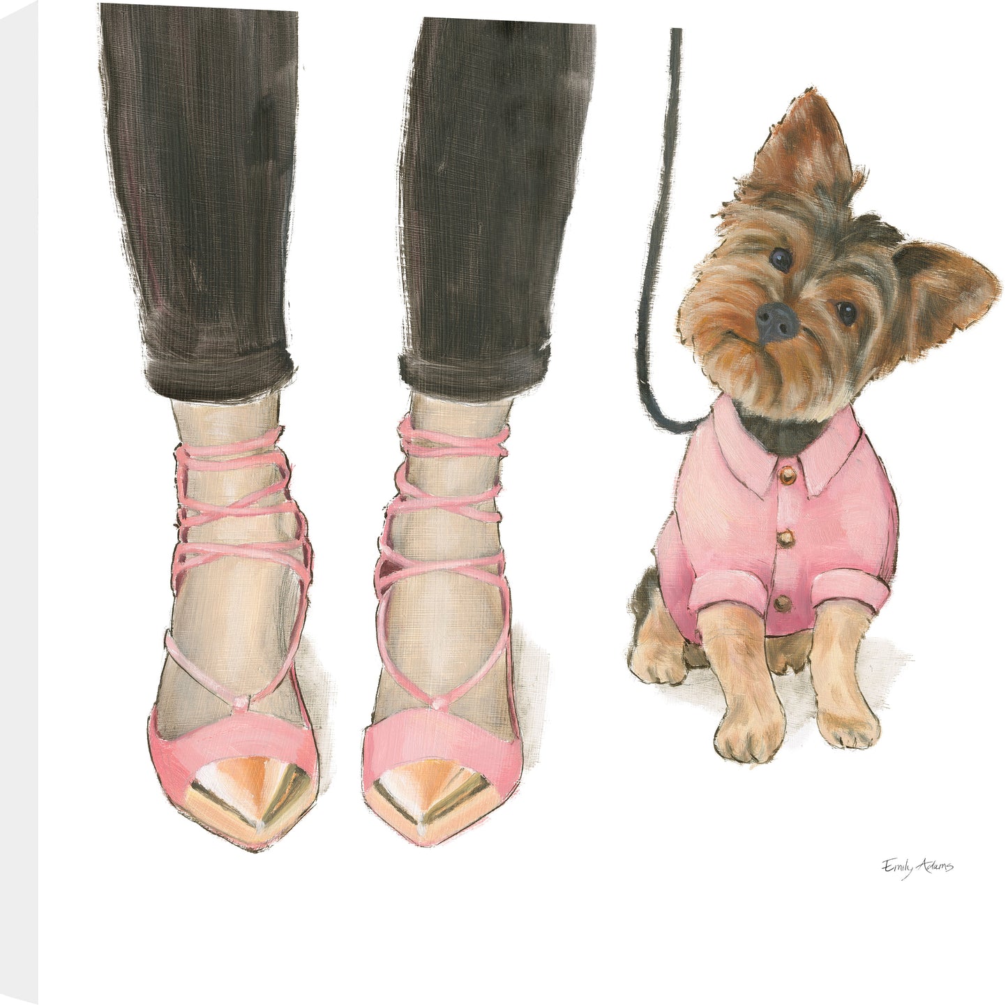 ''Pink Pumps & Posh Pup'' Printed Wrapped Canvas