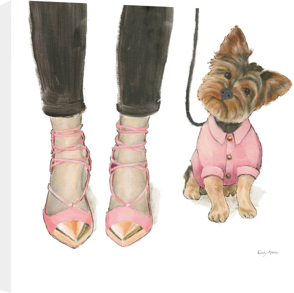 ''Pink Pumps & Posh Pup'' Printed Wrapped Canvas