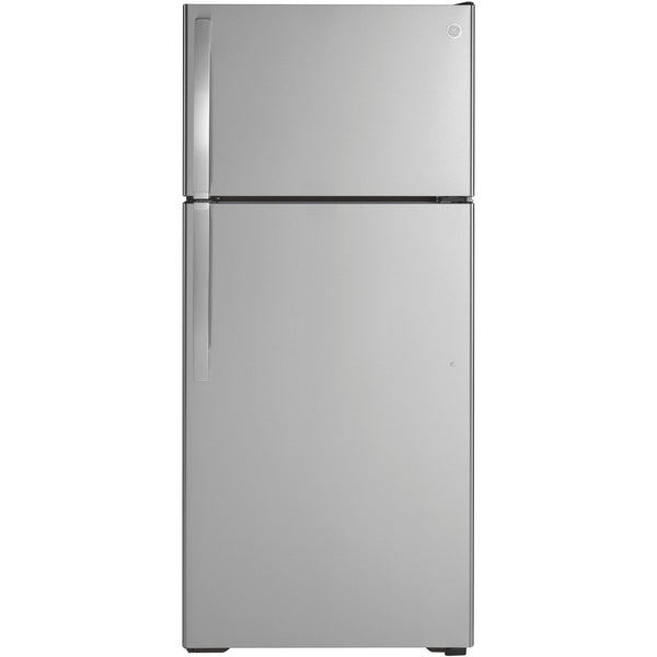 GE 28-inch, 16.6 cu.ft. Freestanding Top Freezer Refrigerator with Internal Ice Maker GIE17GSNRSS