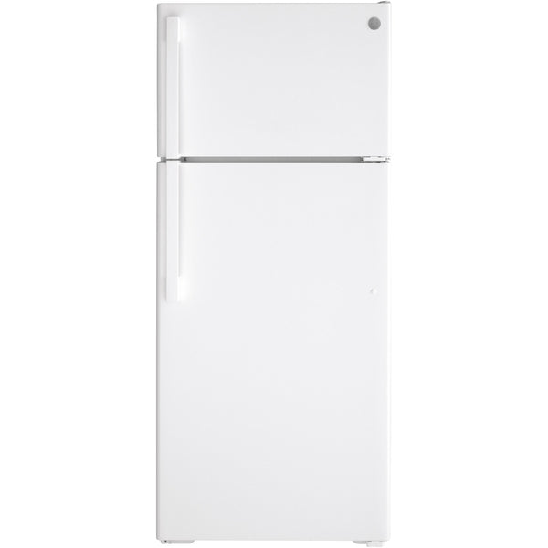 GE 17.5 cu. ft. Top Freezer Refrigerator with Factory-Installed Icemaker GIE18DTNRWW