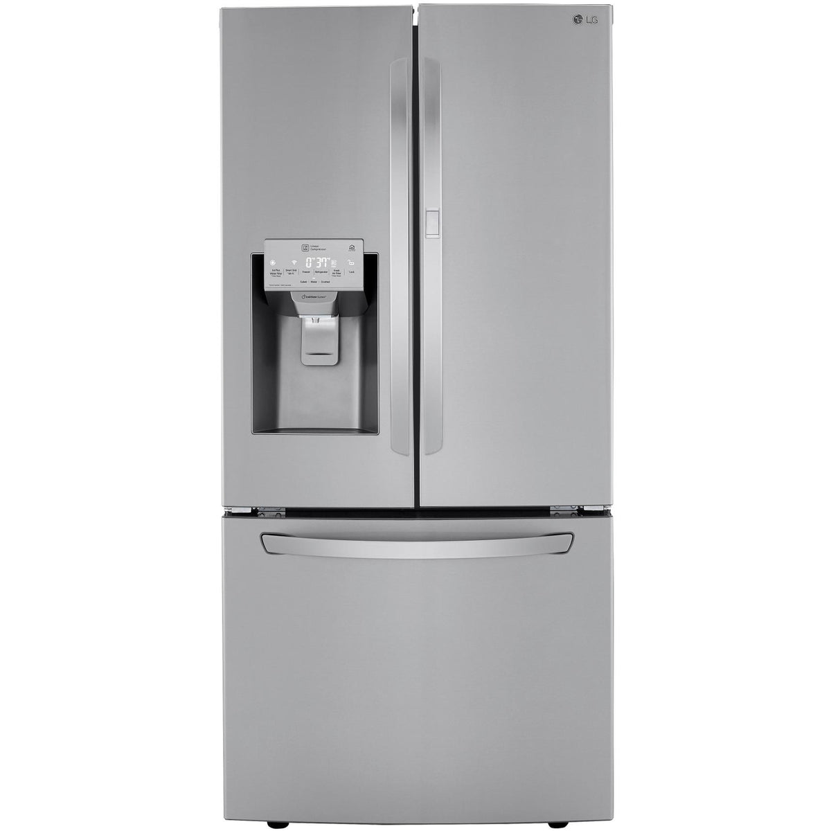  LG 33-inch, 24.5 cu.ft. Freestanding French 3-Door Refrigerator with Smart Cooling® System LRFDS2503S IMAGE 1