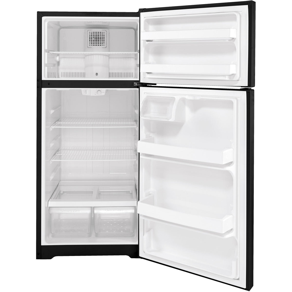 GE 28-inch, 16.6 cu. ft. Top-Freezer Refrigerator GTS17DTNRBB IMAGE 2