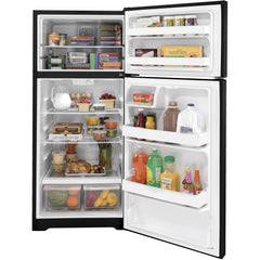  GE 28-inch, 16.6 cu. ft. Top-Freezer Refrigerator GTS17DTNRBB IMAGE 3