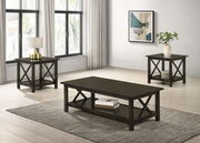 Juego de mesa de centro rectangular Rachelle en color merlot intenso