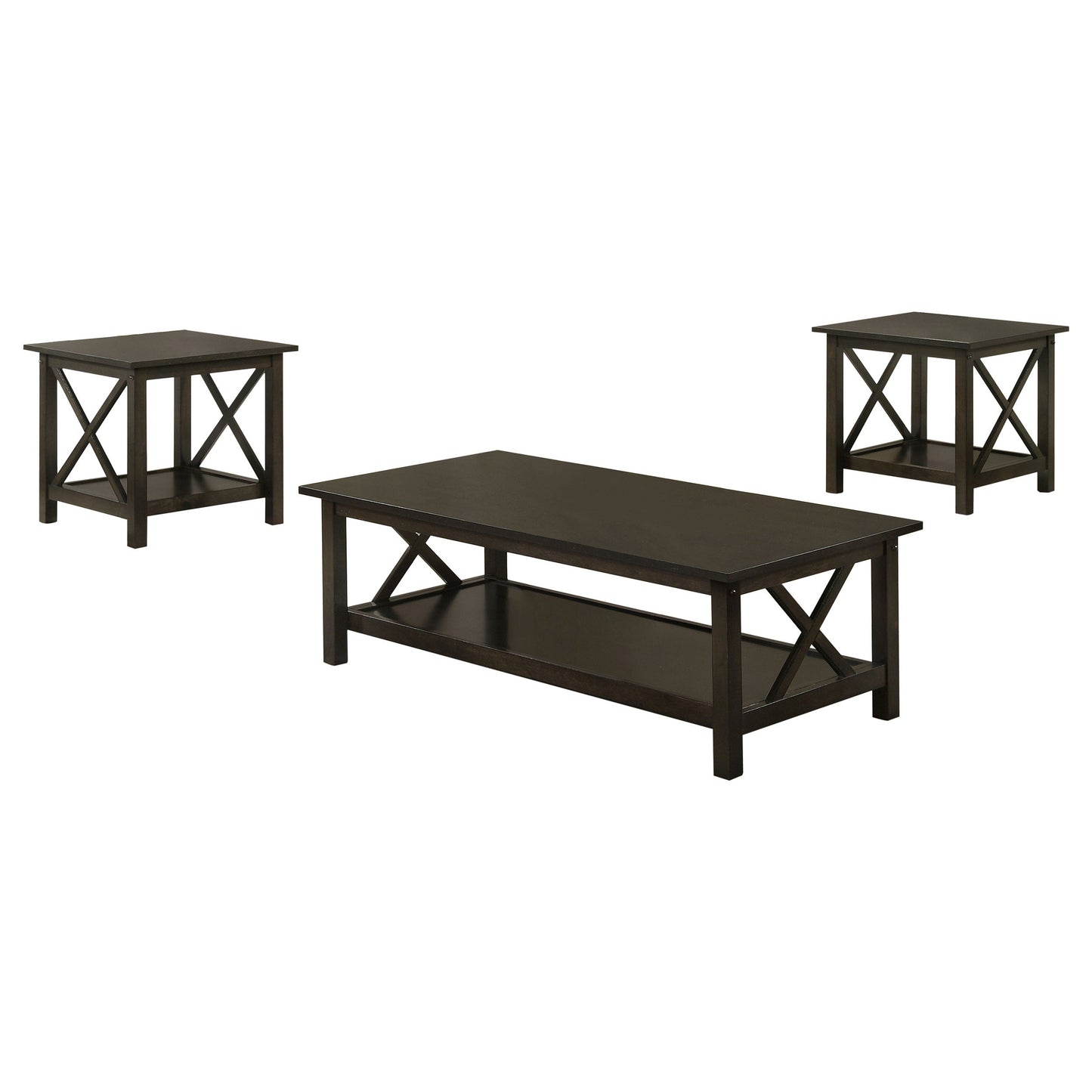 Rachelle Rectangular Coffee Table Set Deep Merlot