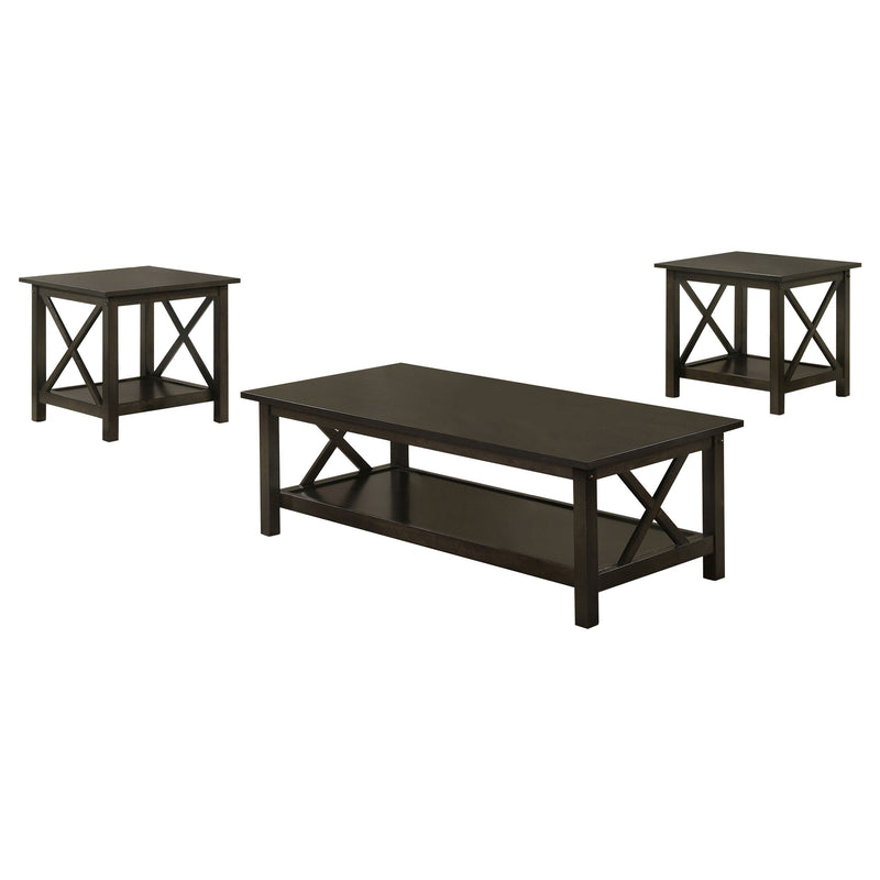 Juego de mesa de centro rectangular Rachelle en color merlot intenso