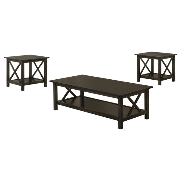 Rachelle Rectangular Coffee Table Set Deep Merlot