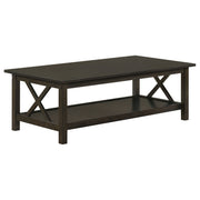 Juego de mesa de centro rectangular Rachelle en color merlot intenso