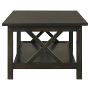 Juego de mesa de centro rectangular Rachelle en color merlot intenso