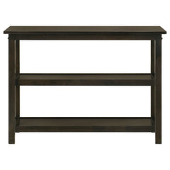 Consola de entrada de madera Rachelle de dos estantes en color merlot oscuro