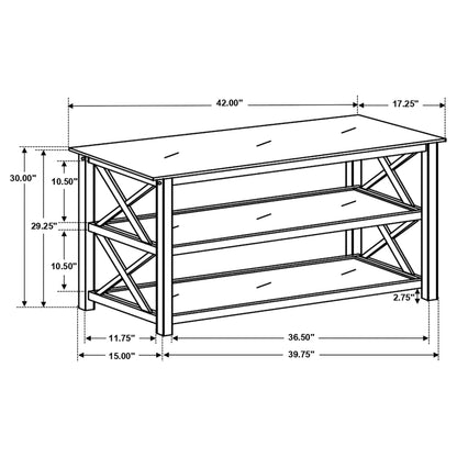 Rachelle 2-shelf Wood Entryway Console Table Deep Merlot
