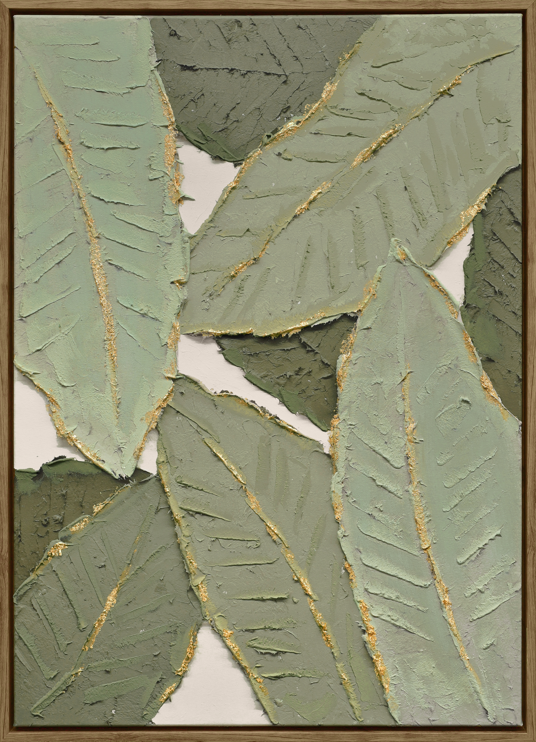 Verdant Essence I Hand-embellished Canvas in Frame